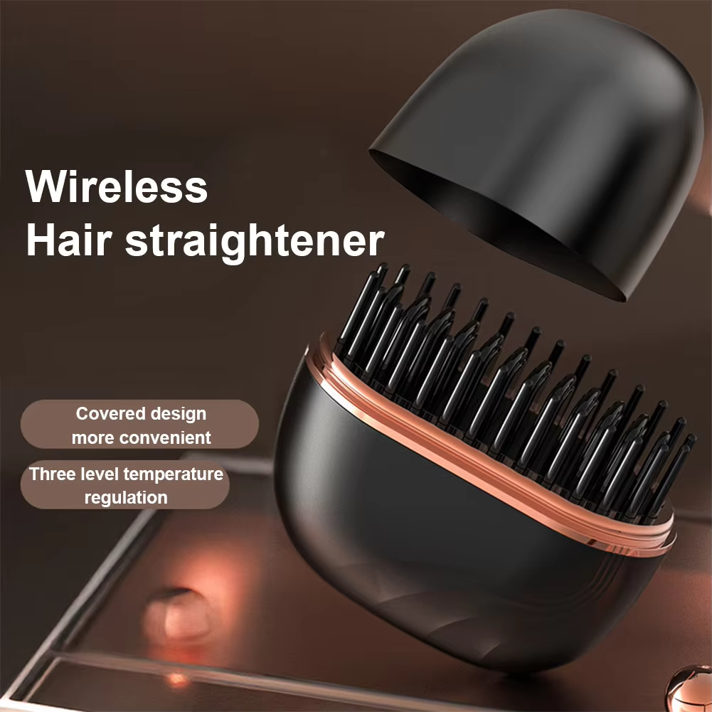 Mini Wireless Hair Straightening Comb – Portable Hair Styler